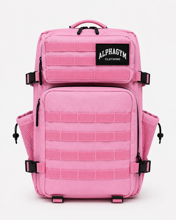 ALPHA GYM Military Gym Rucksack Pink – 45L Fitness Rucksack mit Laptopfach
