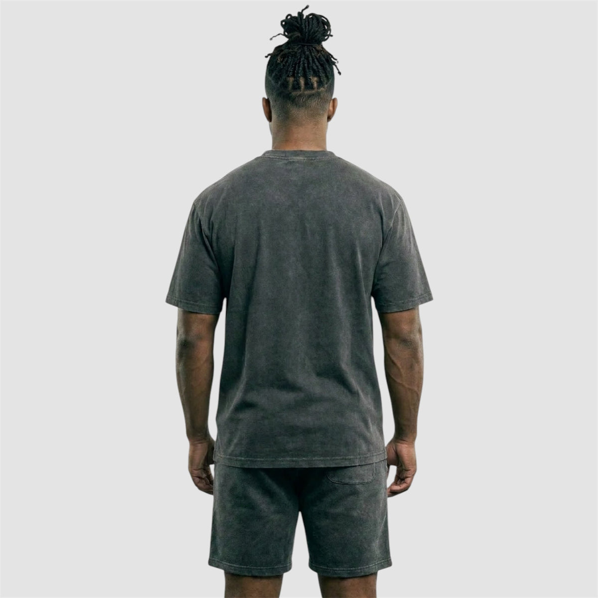 COLLEGE Oversized T-Shirt – Grey Washed – Detailaufnahme