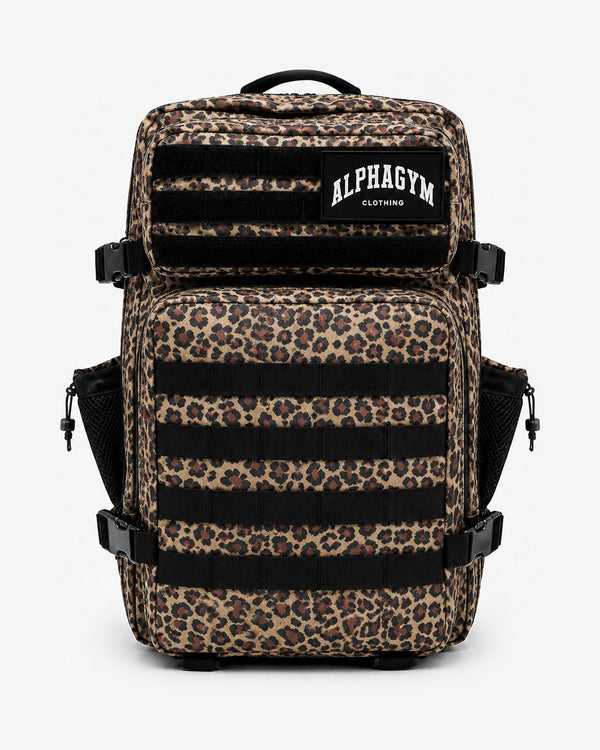 ALPHA GYM Military Gym Rucksack Leopard – 45L Fitness Rucksack mit Laptopfach