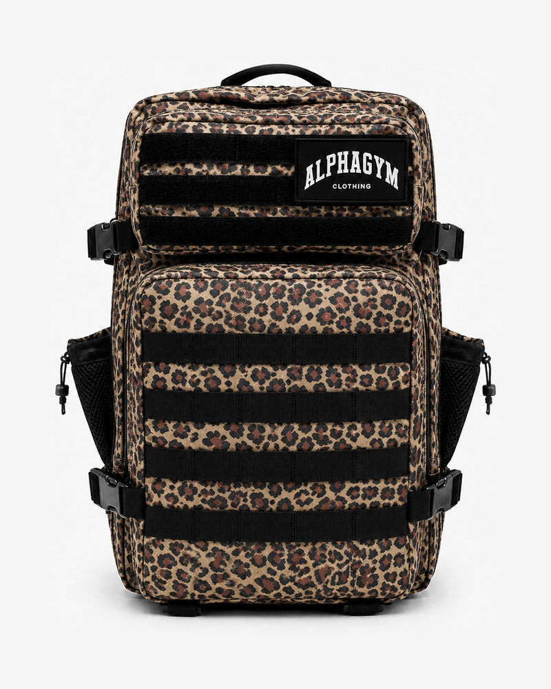 ALPHA GYM Military Gym Rucksack Leopard – 45L Fitness Rucksack mit Laptopfach