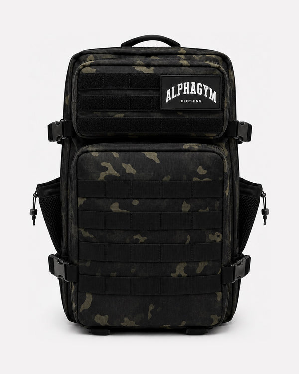 ALPHA GYM Military Gym Rucksack Camouflage – 45L Fitness Rucksack mit Laptopfach