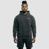 LIFTING CLUB Hoodie – Grey Washed/Pink