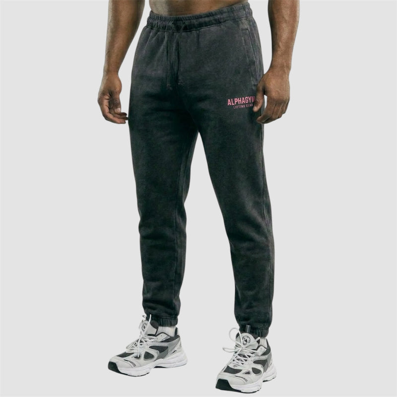 ALPHA GYM LIFTING CLUB Jogger Grey Washed Pink – Oversized Gym Jogger