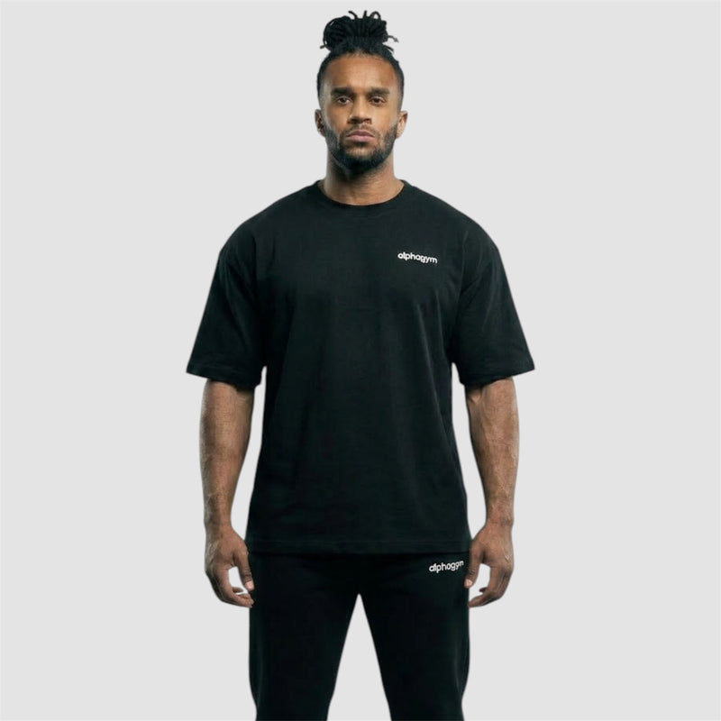 ALPHA GYM STUDIO Oversized T-Shirt Black for Men