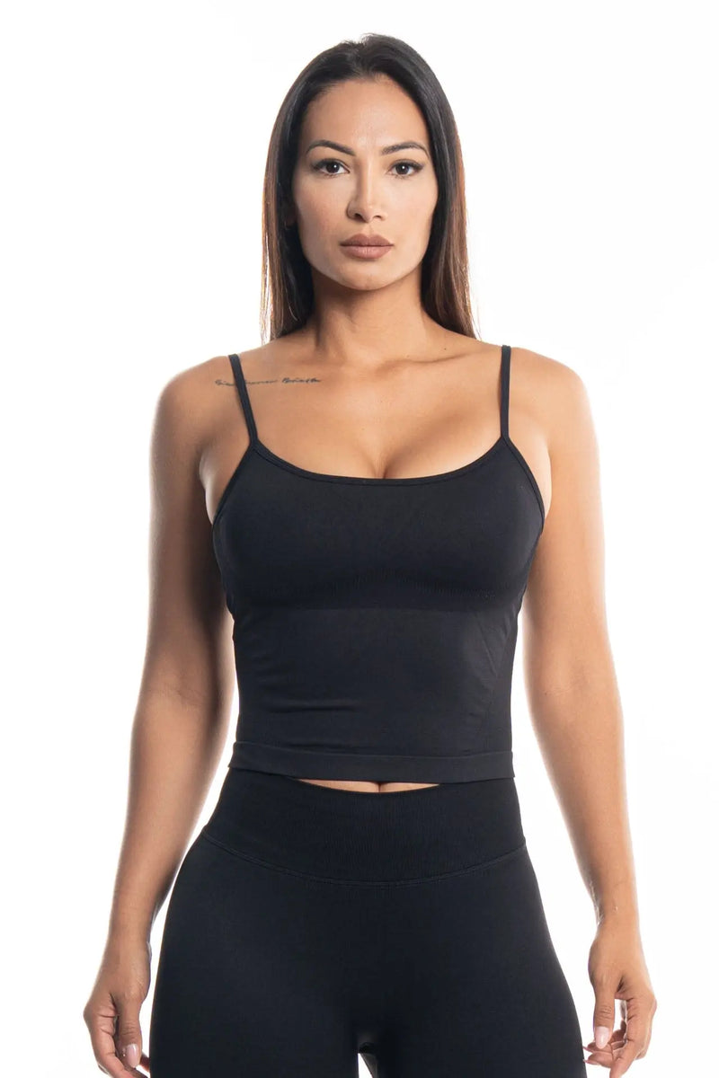ALPHA GYM AYLA Seamless Sport Top Black – Women's Fitness Top