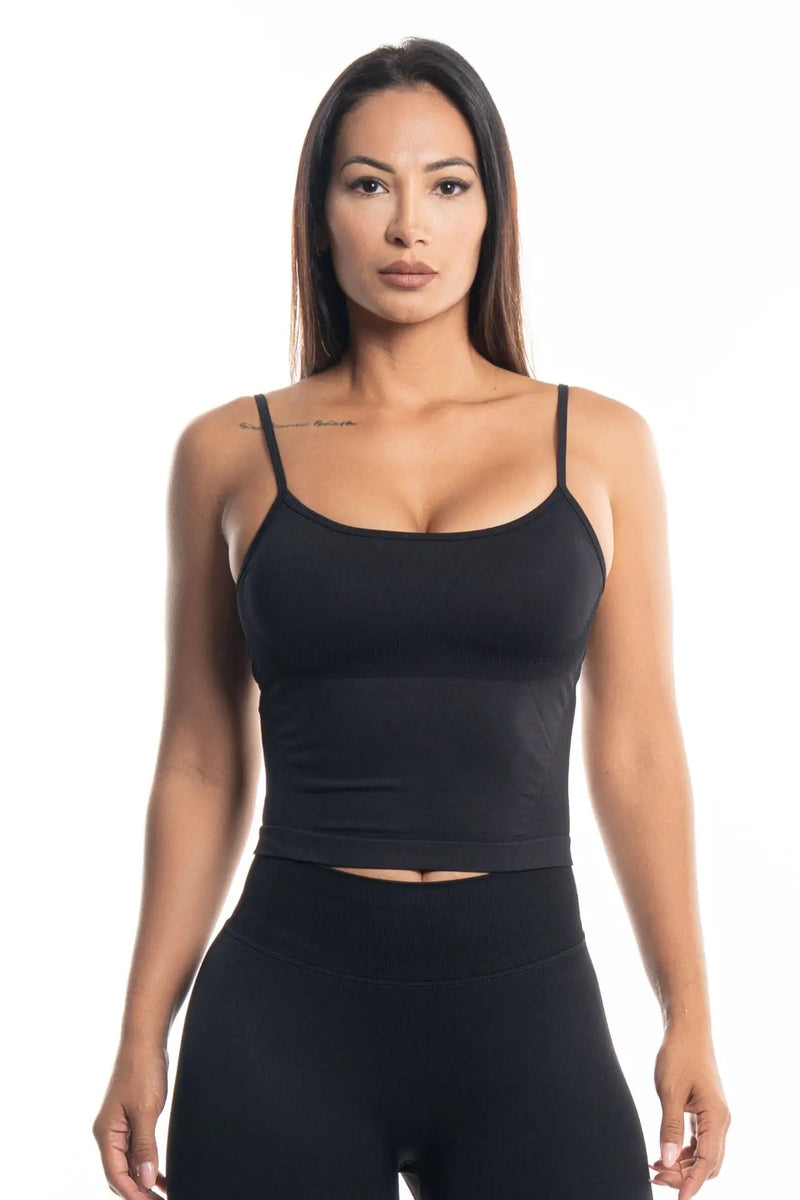ALPHA GYM AYLA Seamless Sport Top Schwarz – Fitness Top Damen