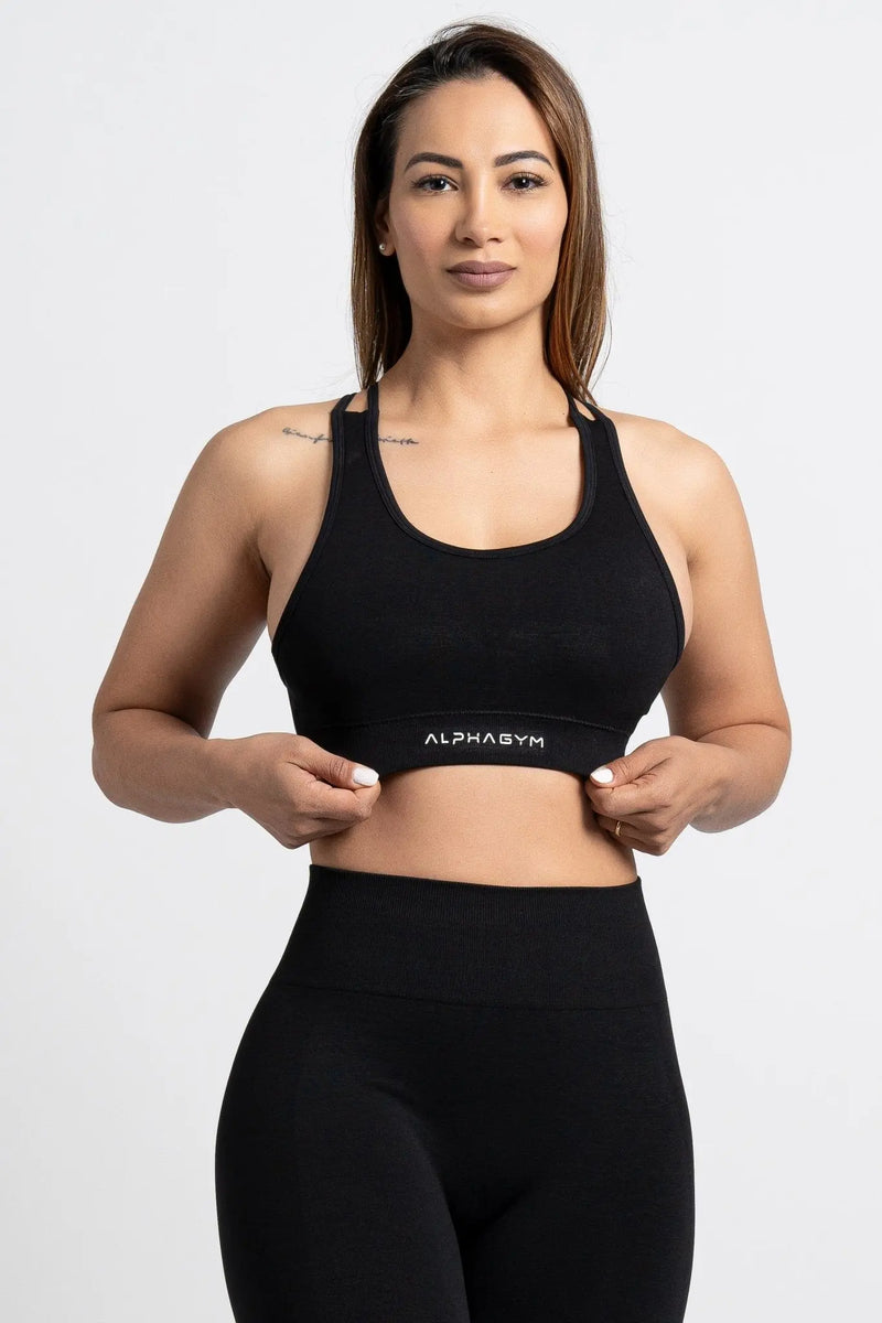 ALPHA GYM BEVON Sports Bra Black – Women's Fitness Bra