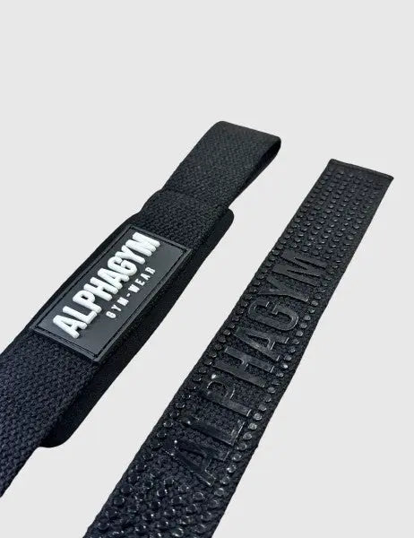 ALPHA GYM Lifting Straps Zughilfen Schwarz für Kreuzheben und Rudern