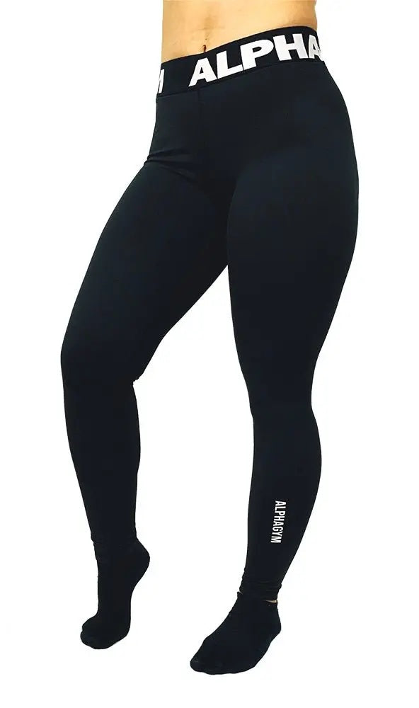 ALPHA GYM MOVE Women Leggings Black/White – Women's Sports Leggings