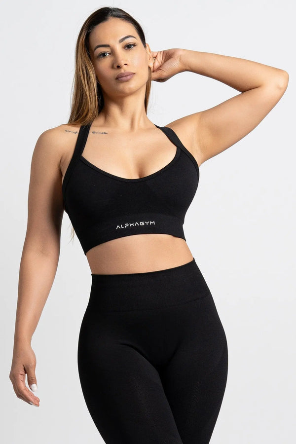 ALPHA GYM ONAJ Sport-BH Schwarz – Fitness BH Damen