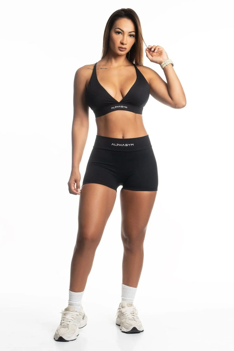 ALPHA GYM VARIJA Scrunch Shorts Black – Women's Fitness Shorts