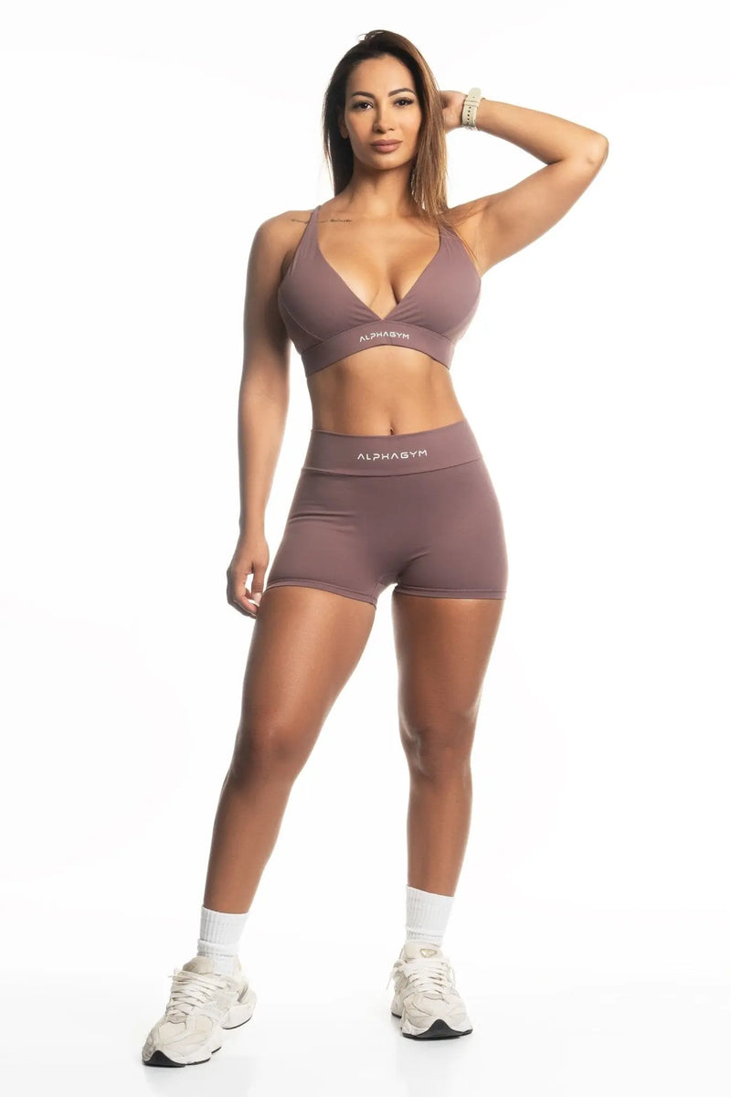 ALPHA GYM VARIJA Scrunch Shorts Purple – Women's Fitness Shorts