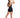 ''AUREA'' V-BACK SCRUNCH JUMPSUIT SHORT BLACK
