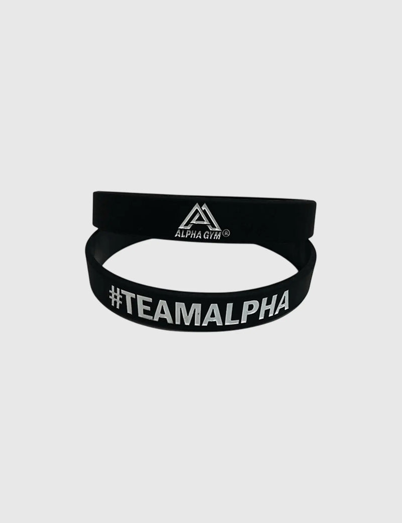 ALPHA GYM #TEAMALPHA Motivationsarmband Frauen Schwarz-Weiß