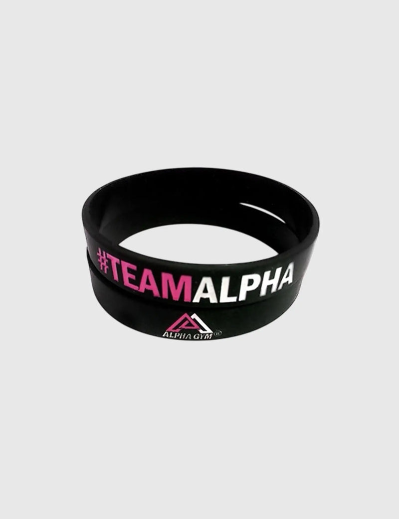 ALPHA GYM #TEAMALPHA Motivationsarmband Schwarz-Pink