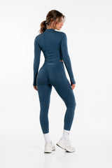 VALORA Seamless Scrunch Leggings – Petrol