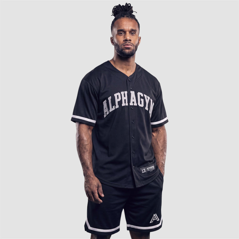 ALPHA GYM LEGACY Mesh Set Schwarz – Mesh Jersey und Mesh Shorts Herren