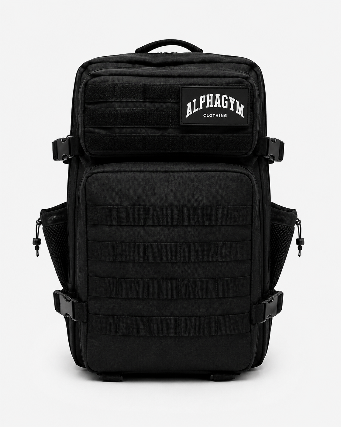 ALPHA GYM Gym Rucksack 45L mit Laptopfach – Military Black – Meal Prep Rucksack
