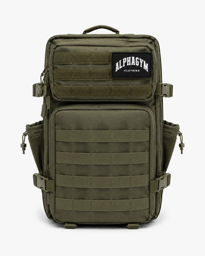 ALPHA GYM Military Gym Rucksack Army Green – 45L Fitness Rucksack mit Laptopfach