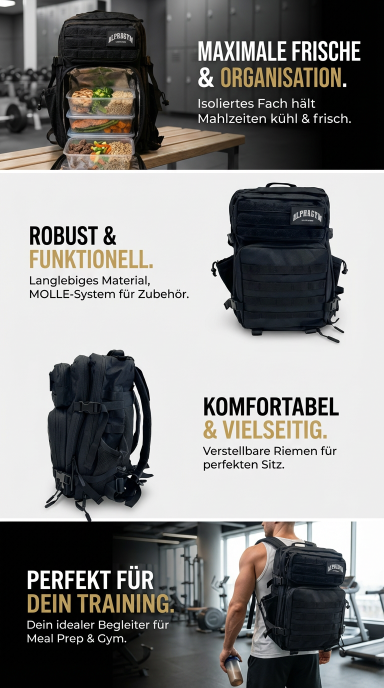 ALPHA GYM 45L Gym Rucksack für Functional Fitness Training und Wettkampftage