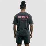 LIFTING CLUB Oversized T-Shirt – Grey Washed/Pink