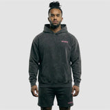 LIFTING CLUB Hoodie – Grey Washed/Pink