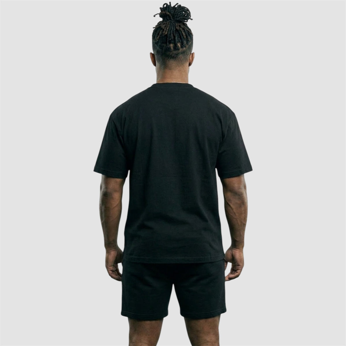 ALPHA GYM "COLLEGE" OVERSIZED FITNESS T-SHIRT BLACK – Detailaufnahme