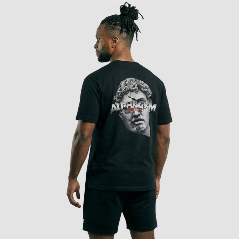 ALPHA GYM INVICTUS Oversized Fitness T-Shirt Schwarz für Herren