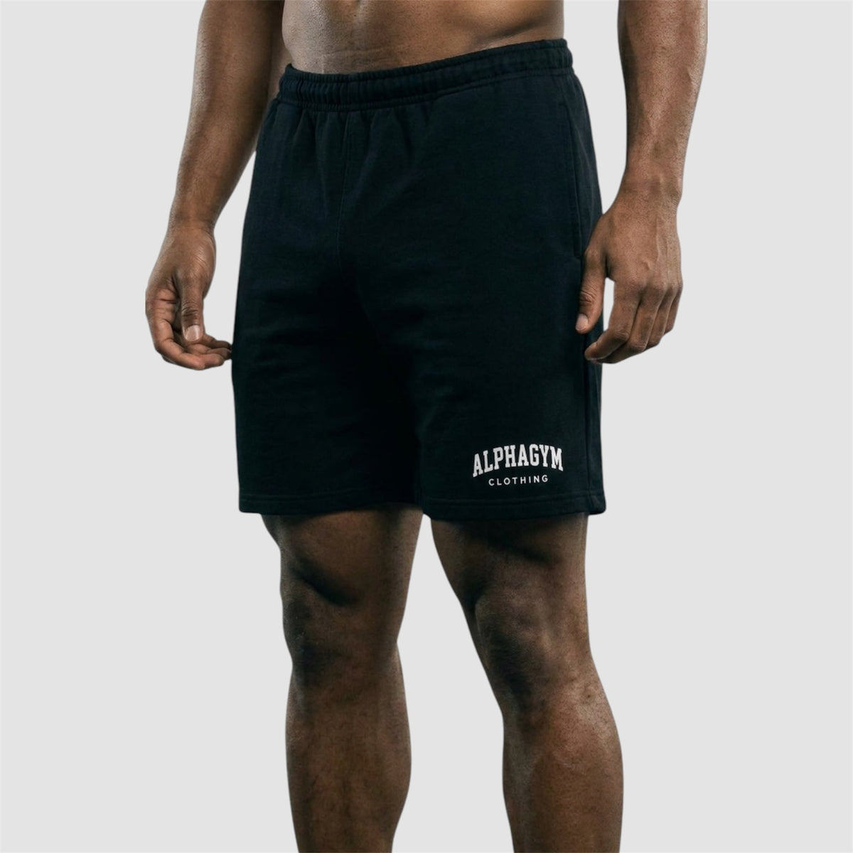 COLLEGE Gym Shorts mit Reißverschluss – Schwarz – Produktansicht