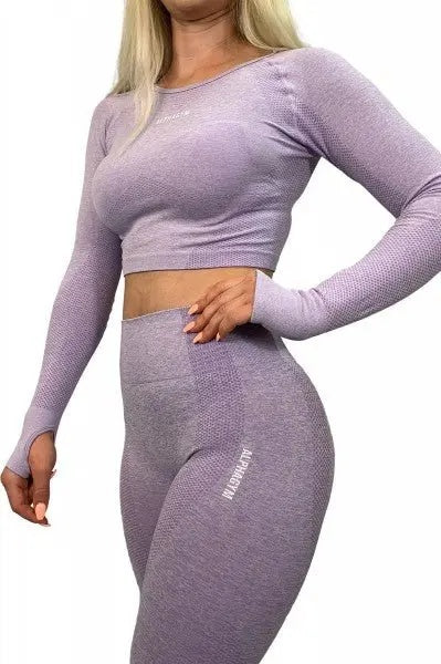 ALPHA GYM LIMITLESS Crop Longsleeve Lilac – Women's Fitness Longsleeve