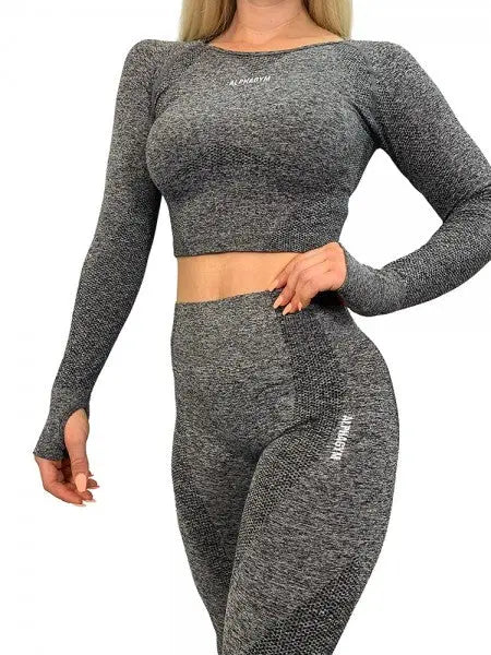 ALPHA GYM LIMITLESS Crop Longsleeve Grey – Women's Fitness Longsleeve