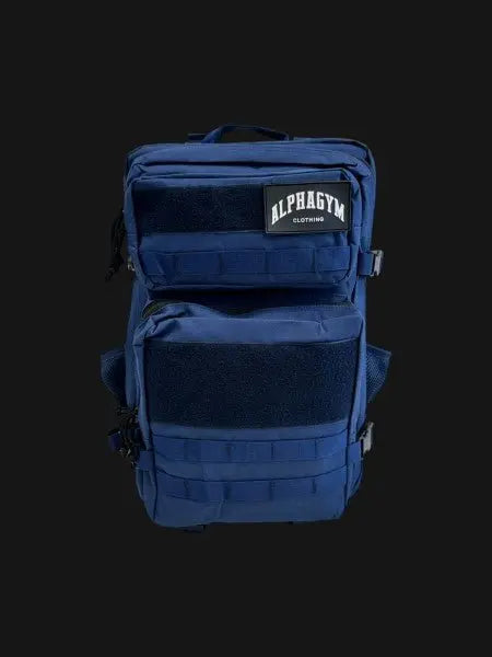 ALPHA GYM Military Gym Backpack Blue – 45L Fitness Backpack with Laptop Compartment