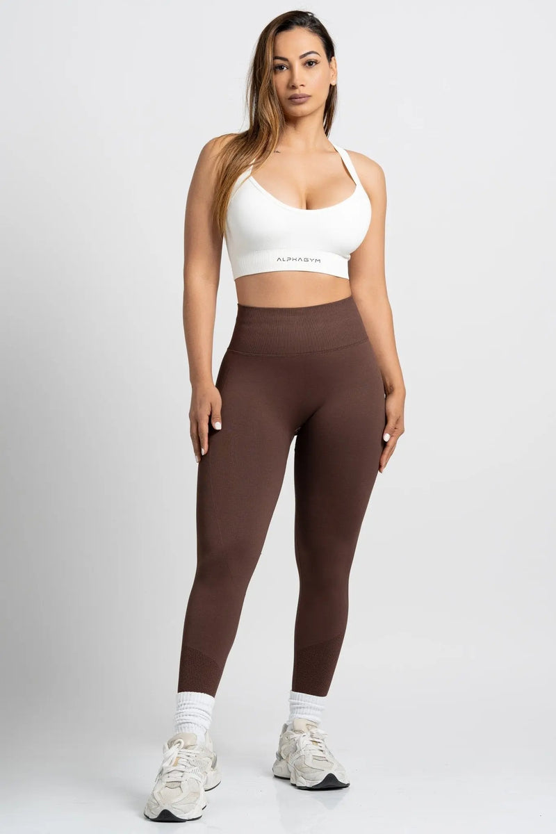 "MOKEL" SEAMLESS SCRUNCH LEGGINGS CHOCO