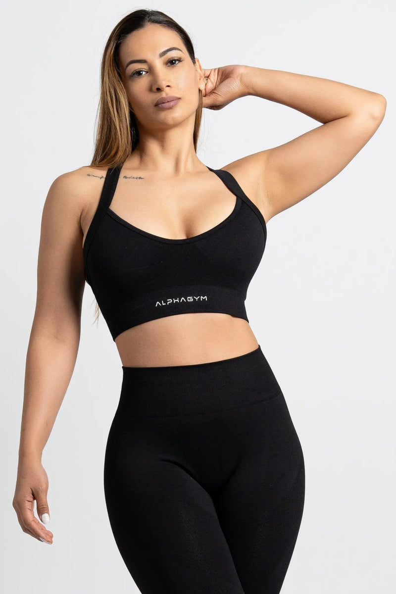 ALPHA GYM ONAJ Sport-BH Schwarz – Fitness BH Damen